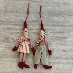 Maileg Micro Pixy Boy & Girl Doll Ornaments - Set of 2